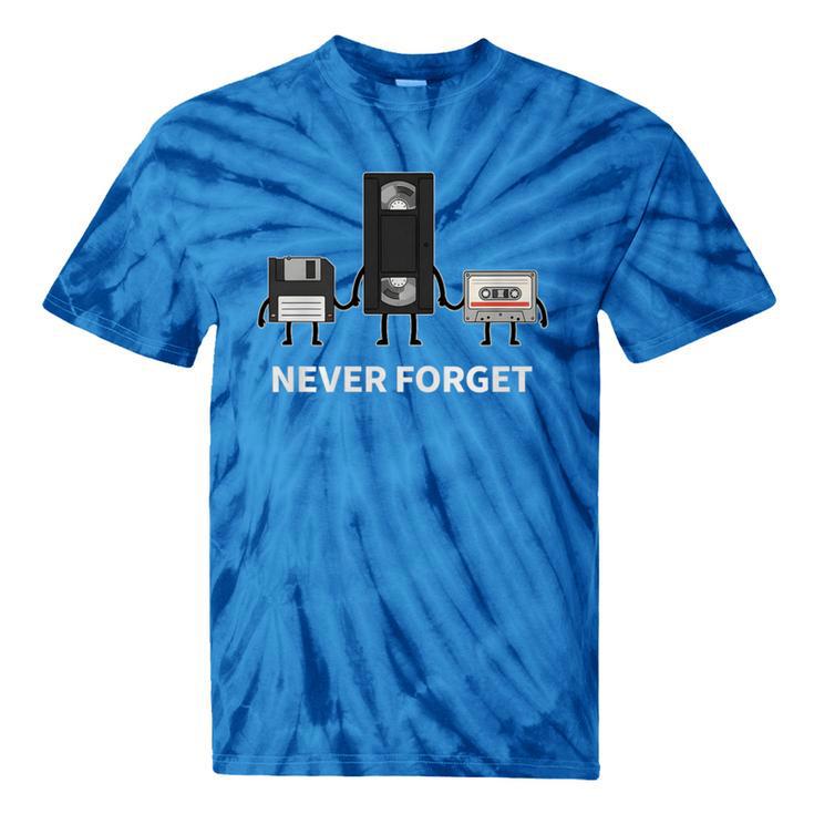 Never Forget Retro Nostalgia Tapes Throwback 80s Premium Tri-Blend Tie-Dye T-Shirts