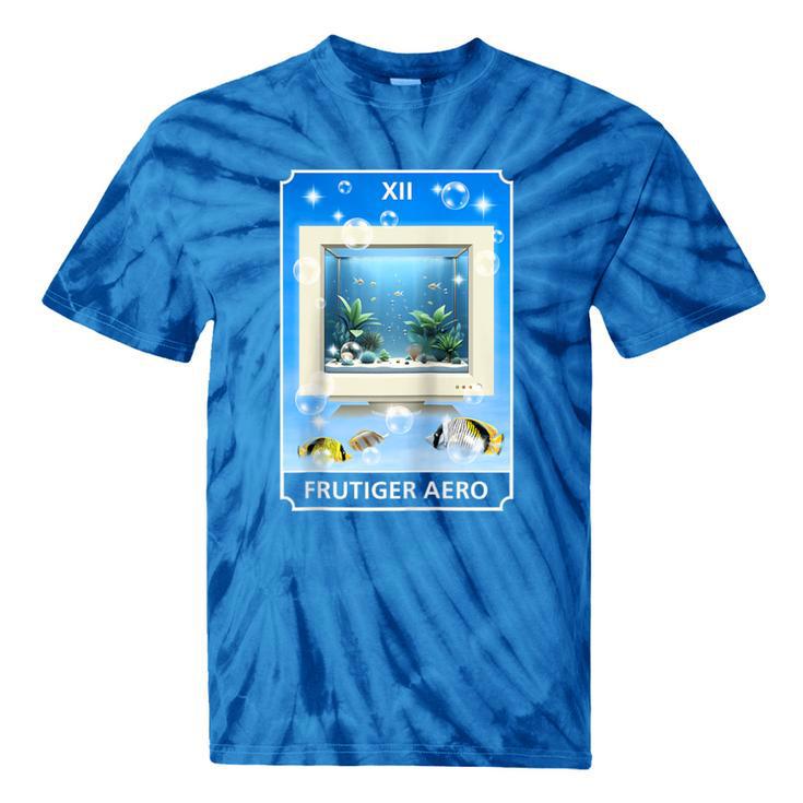 Frutiger Aero Aesthetic Tech Computer Aquarium Tarot Card Raglan Baseball Tee Tie-Dye T-Shirts