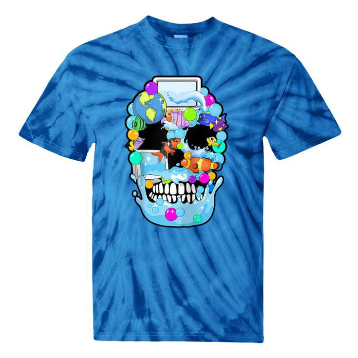 Frutiger Aero Aesthetic Tech Skull Computer Fishes Raglan Baseball Tee Tie-Dye T-Shirts