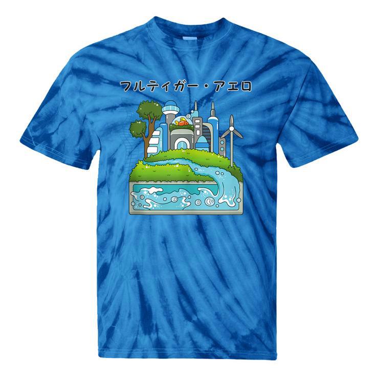 Future City Wind Power Frutiger Aero Y2K Style Ocean Tie-Dye T-Shirts