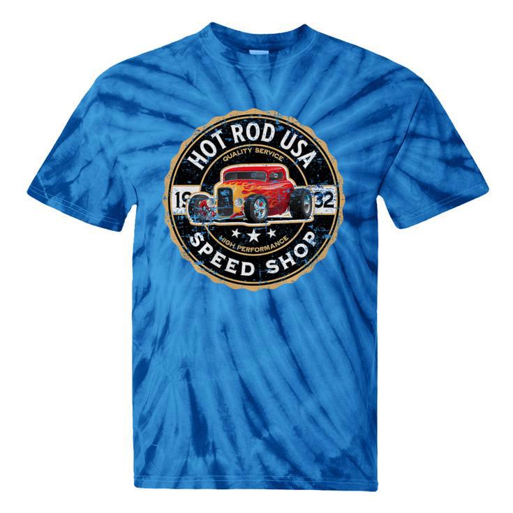 Hotrod Custom Car Automotive Nostalgia Distressed Premium Tri-Blend Tie-Dye T-Shirts