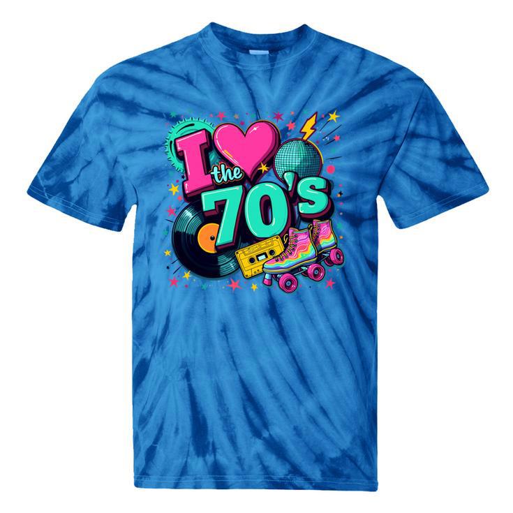 I Love The 70s Retro Cassette Roller Vinyl Disco Nostalgia Tie-Dye T-Shirts
