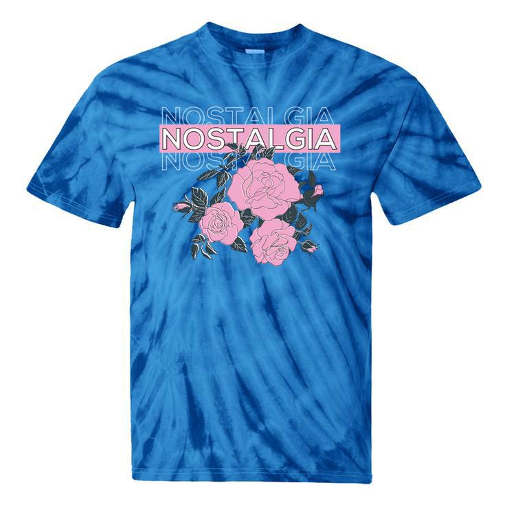 Nostalgia 80s 90s Retro Style Graphics Rose Pink Flower Tie-Dye T-Shirts