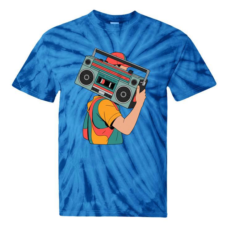 Retro 90s Boombox Nostalgia Party For Music Lovers Men Women Tie-Dye T-Shirts