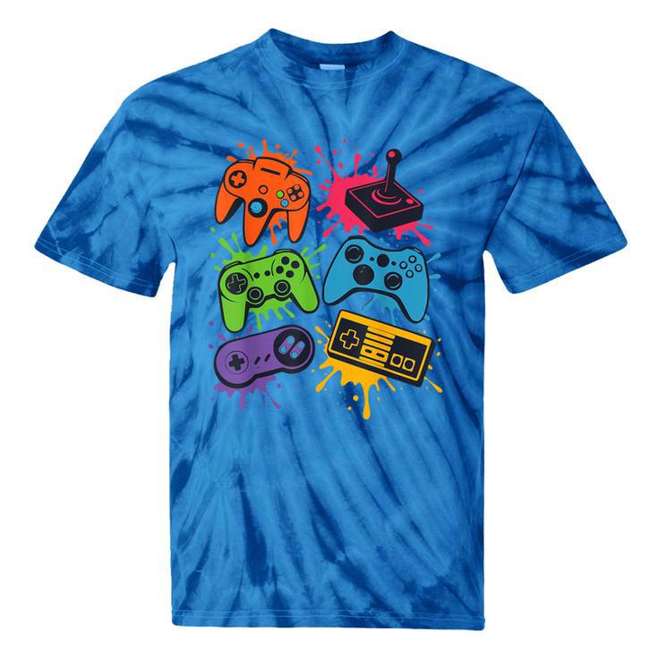 Retro Gamer Controller 80s 90s Video Game Arcade Nostalgia Tie-Dye T-Shirts