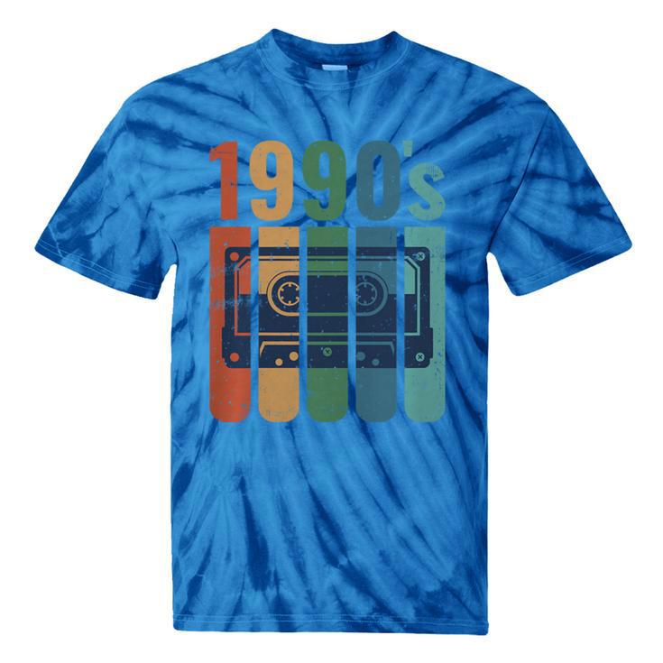 Retro Nineties Style Audio Tape Nostalgia Year 1990 Premium Tri-Blend Tie-Dye T-Shirts