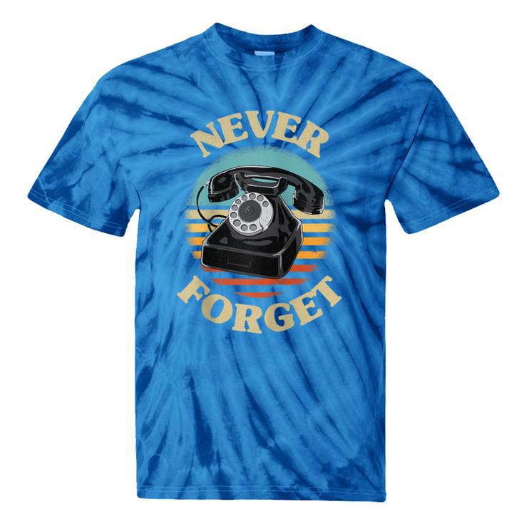 Retro Phone Never Forget Nostalgia Vintage Raglan Baseball Tee Tie-Dye T-Shirts