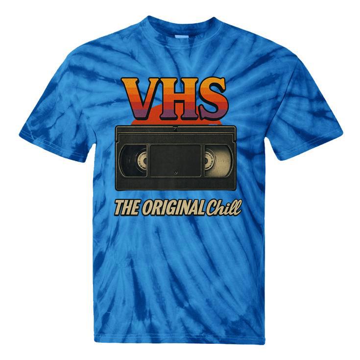 VHS Tape Nostalgia Old School Technology Humor Premium Tie-Dye T-Shirts