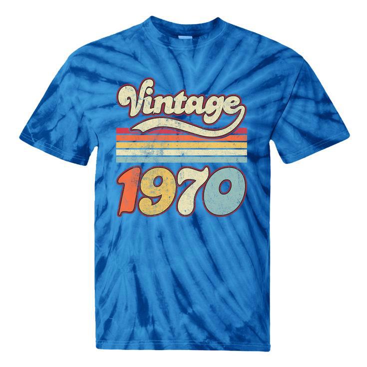 Vintage 1970 Birthday Retro Style 70's Born Nostalgia Outfit Premium Tri-Blend Tie-Dye T-Shirts