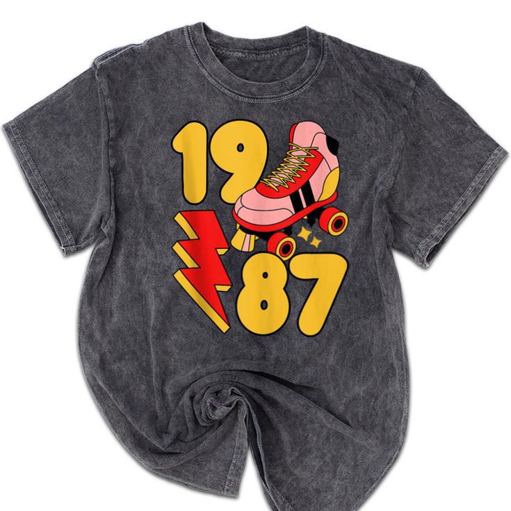 1987 Retro Roller Skate Vintage 80s Nostalgia Collector Mineral Wash Tshirts