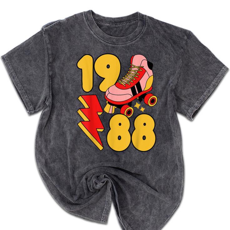 1988 Retro Roller Skate Vintage 80s Nostalgia Collector Mineral Wash Tshirts