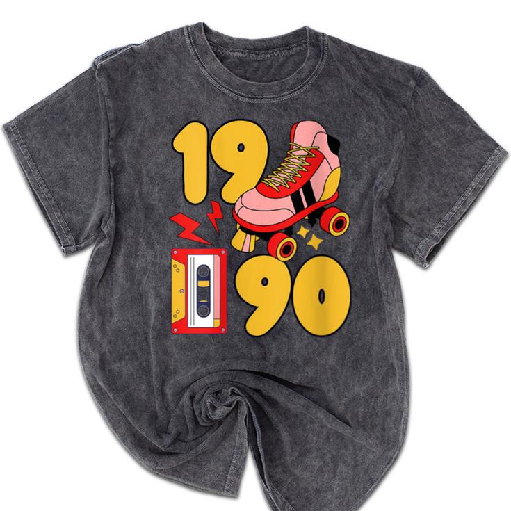 1990 Retro Raised On 90s Music Old School Nostalgia Punk Mineral Wash Tshirts