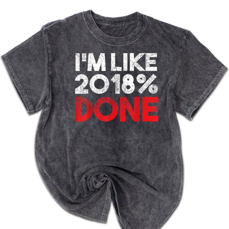 2018 Percent Done Senior Graduation Shirt Mineral Wash Tshirts