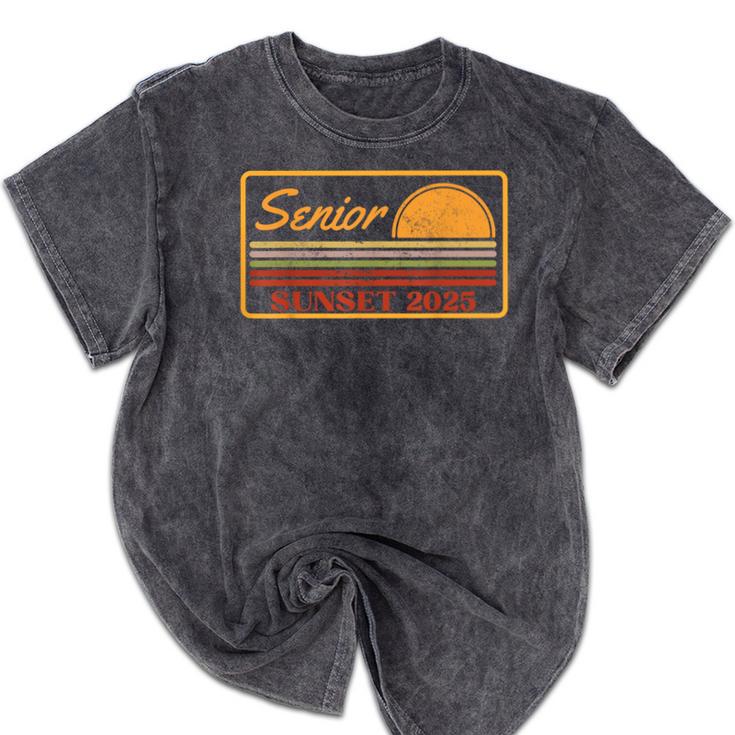2025 Graduation Highschool Senior Sunset Mineral Wash Tshirts