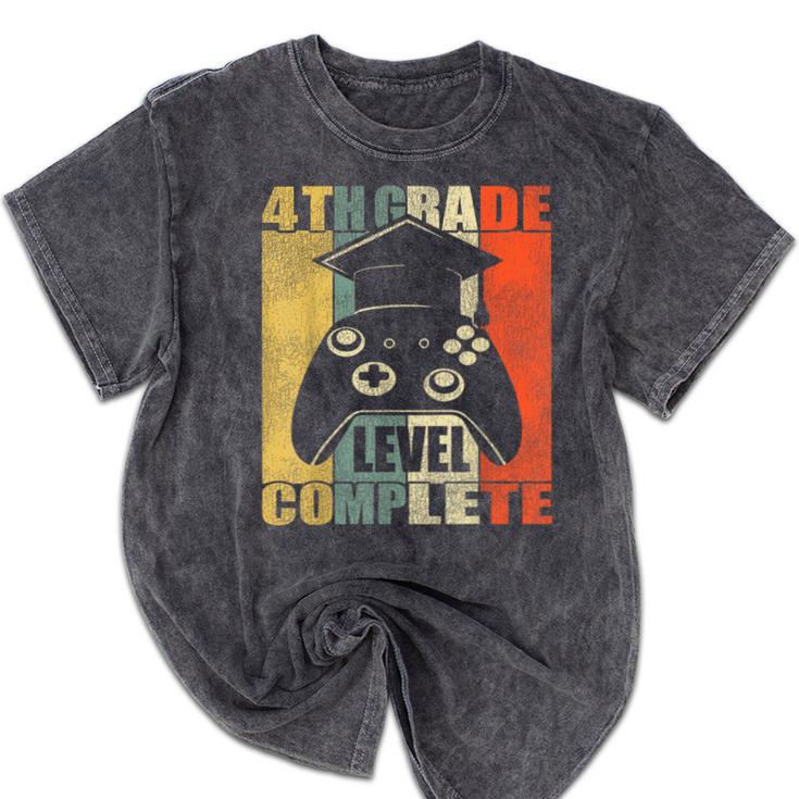 4th Grade Level Complete Gamer Class Of 2023 Graduation Mineral Wash Tshirts