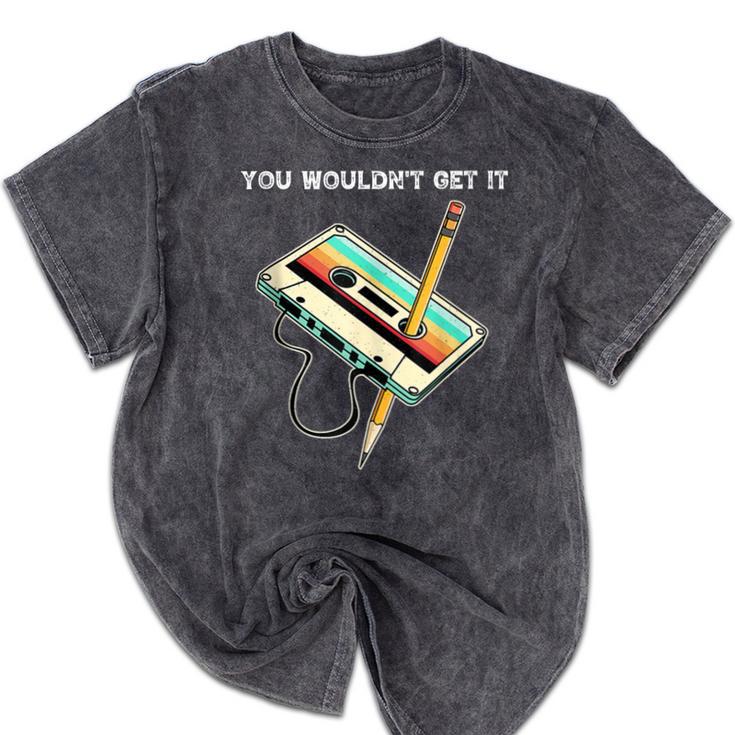 70s 80s 90s Retro Party Costume Nostalgia Cassette Mineral Wash Tshirts