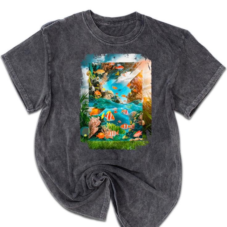 Aqua In The Skies Frutiger Aero Mineral Wash Tshirts