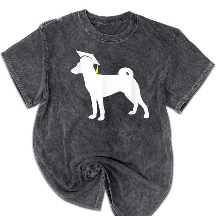 Basenji Graduation Dog Graduate Mineral Wash Tshirts