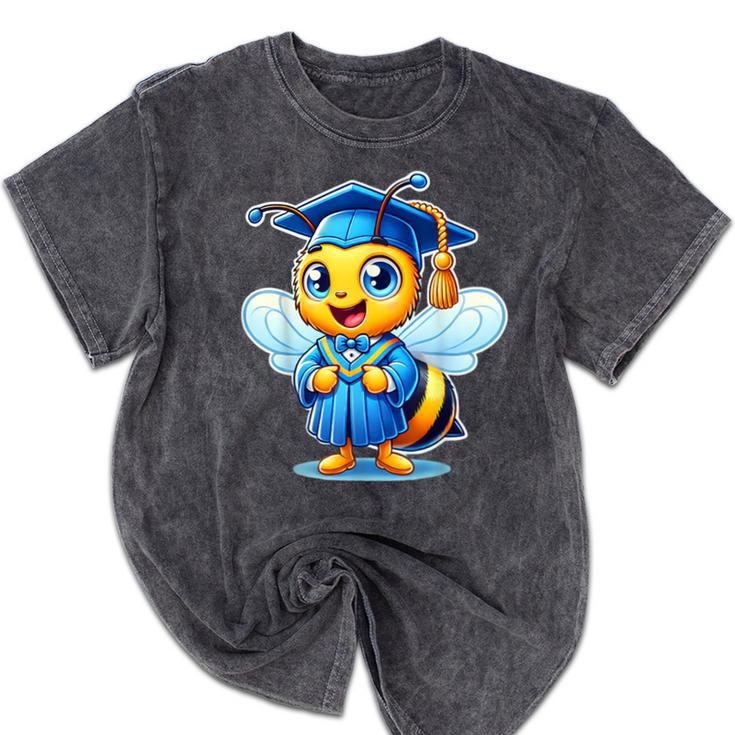 Bee Graduation Cute Kindergarten Elementary High School Mineral Wash Tshirts