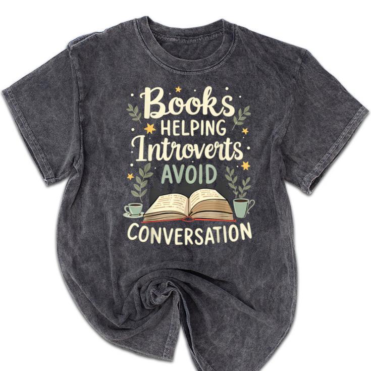 Books Helping Introverts Avoid Conversation Introvert Mineral Wash Tshirts