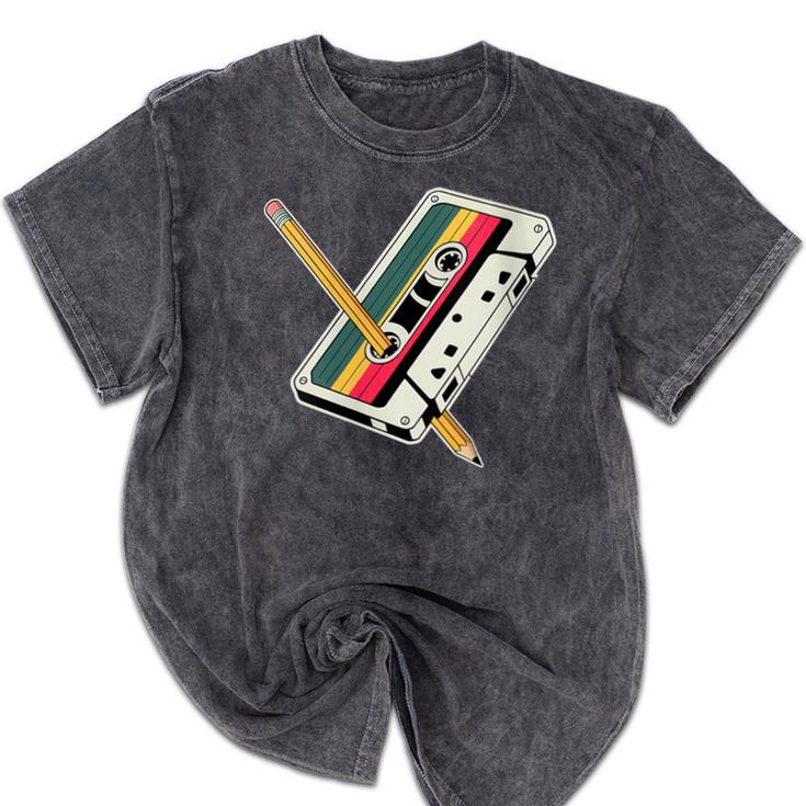Cassette 90s Costume Party Nostalgia Mineral Wash Tshirts