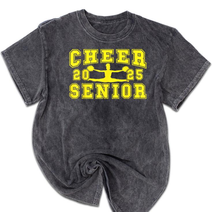 Cheerleading Senior Night Cheer Senior 2025 Graduation 10 Mineral Wash Tshirts