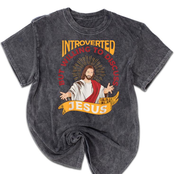 Christian Jesus Religious Sayings Catholic Introvert Mineral Wash Tshirts