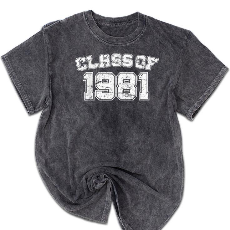 Class Of 1981 School Tee Shirt Graduation Class Party Mineral Wash Tshirts