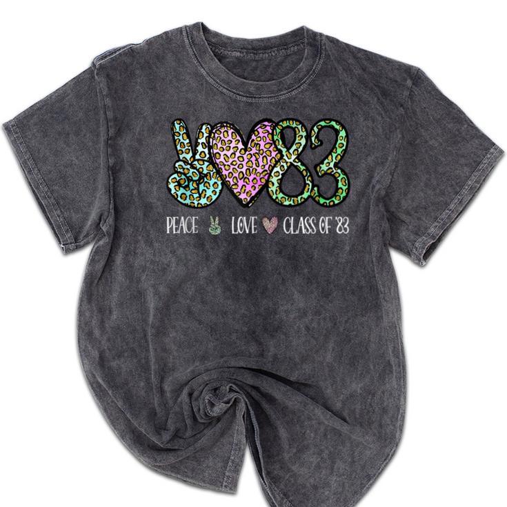 Class Of 1983 Shirt Leopard Senior Graduation Class Reunion Mineral Wash Tshirts
