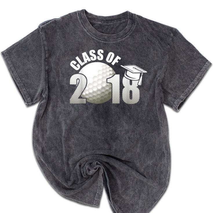 Class Of 2018 Shirts Graduation Senior Golf Mineral Wash Tshirts