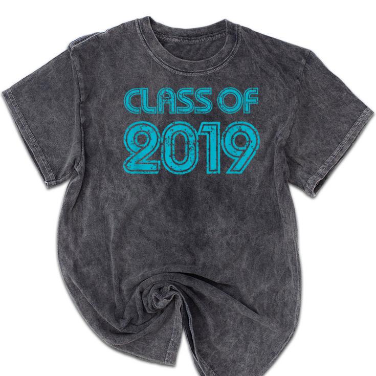 Class Of 2019 High School Graduation Teal Senior Mineral Wash Tshirts