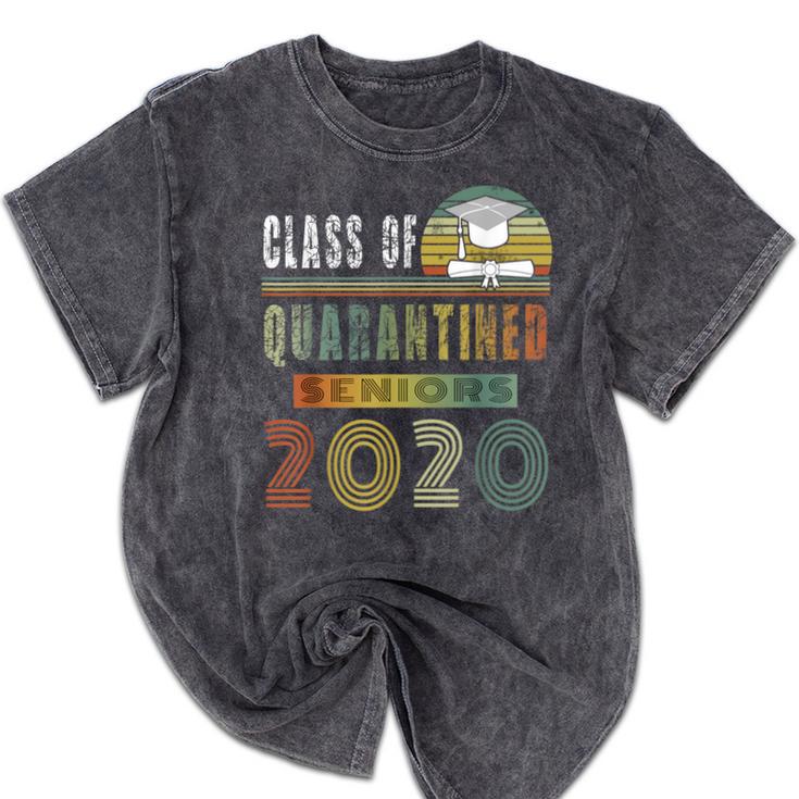 Class Of 2020 Quarantined Seniors Graduation Gift Mineral Wash Tshirts