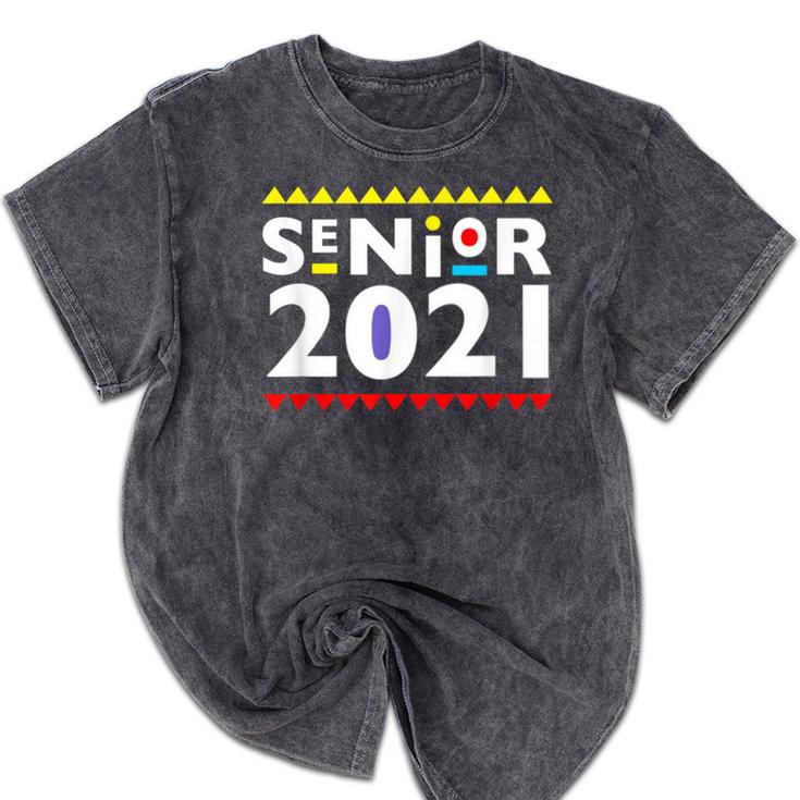 Class Of 2021 Senior Year 90's TV Style Graduation For Grad Mineral Wash Tshirts