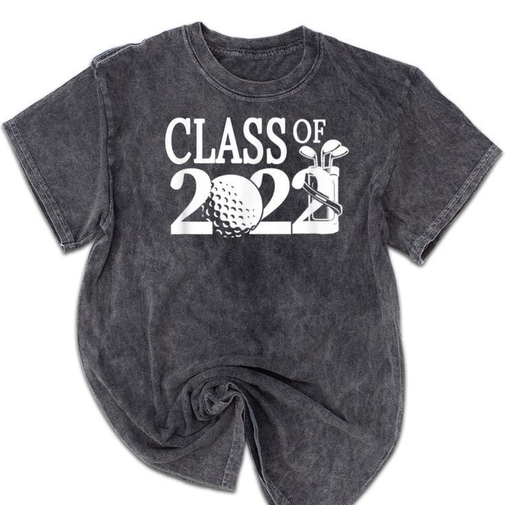 Class Of 2022 Graduation Senior Golf Golfer Player Mineral Wash Tshirts