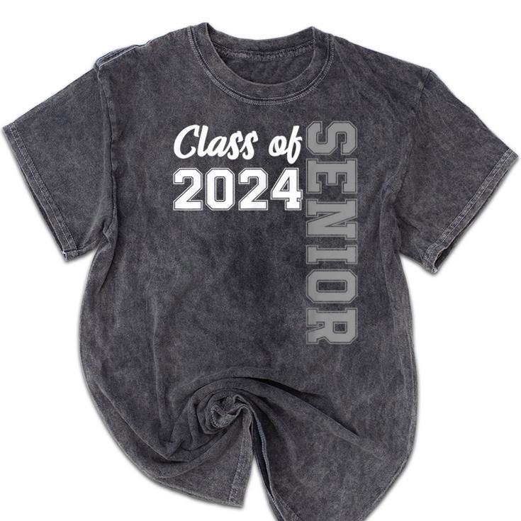 Class Of 2024 Senior 24 Shirt High School Graduation Party Mineral Wash Tshirts