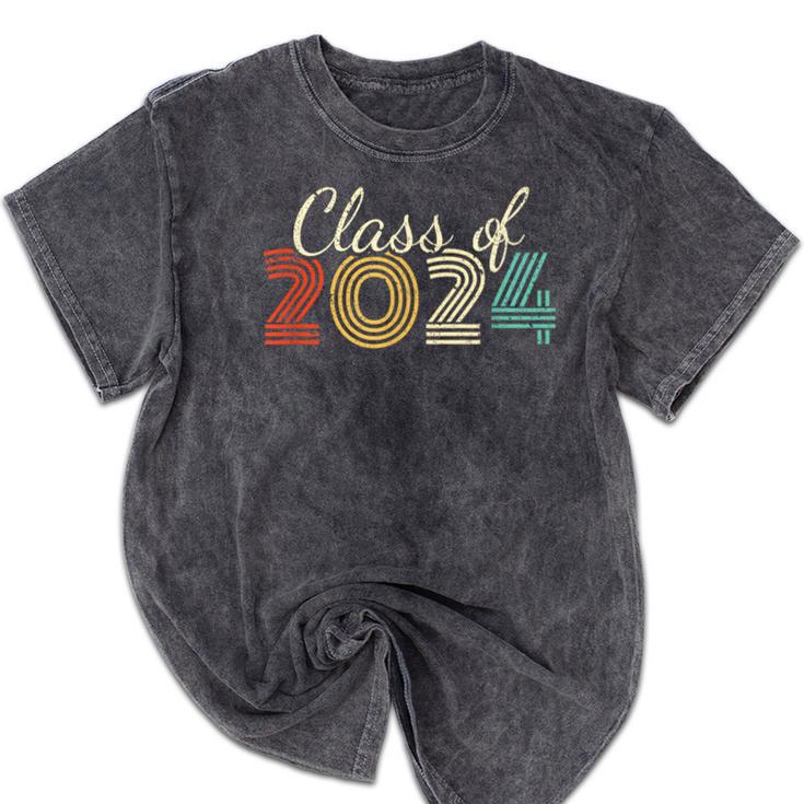 Class Of 2024 Senior Graduate 2024 Graduation Mineral Wash Tshirts