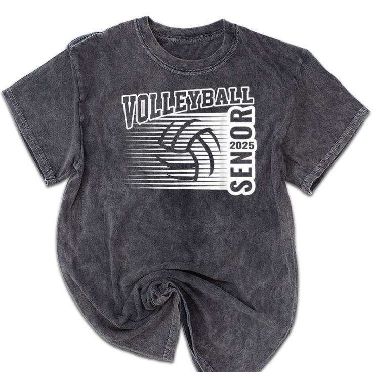 Class Of 2025 Volleyball Senior Class 25 Graduation Mineral Wash Tshirts