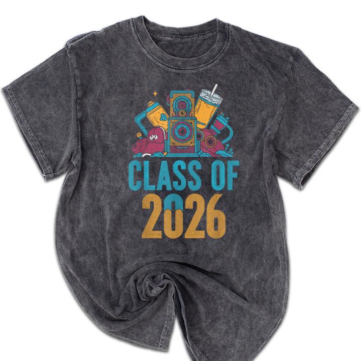 Class Of 2026 Retro Graduation Memory Nostalgia For Seniors Mineral Wash Tshirts