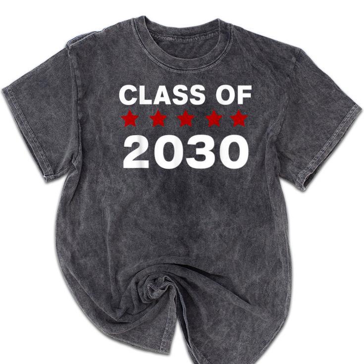 Class Of 2030 Shirt New Kindergarten Student Graduation Mineral Wash Tshirts