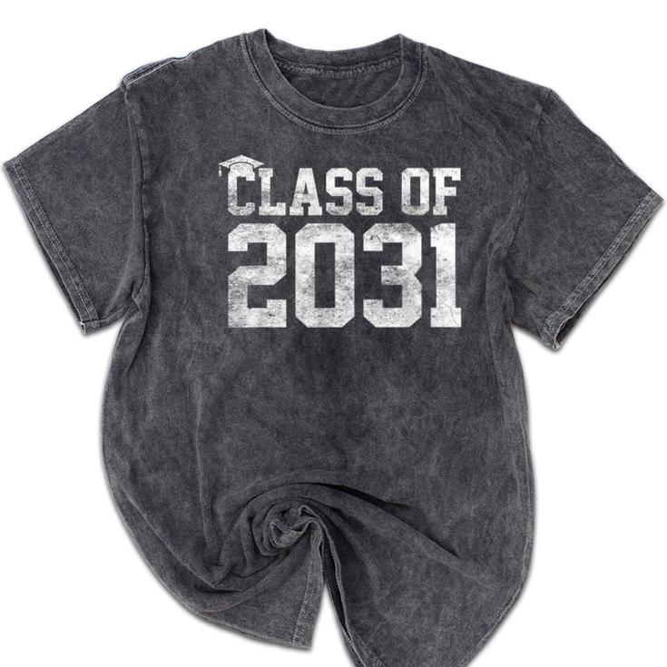 Class Of 2031 Graduation Kindergarten Back To School Mineral Wash Tshirts