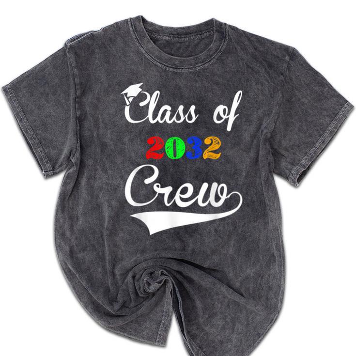 Class Of 2032 Kindergarten Back To School Graduation Mineral Wash Tshirts
