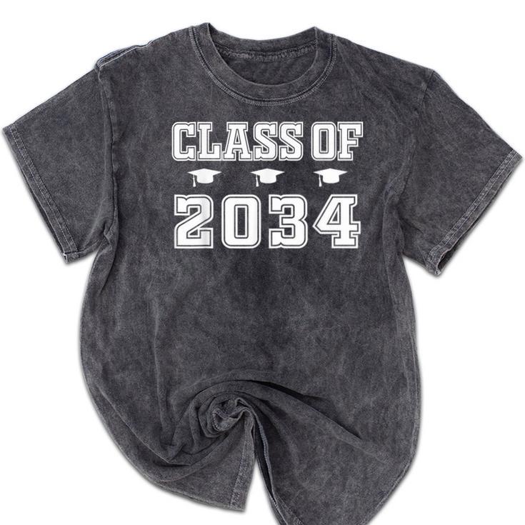 Class Of 2034 School Graduation Mineral Wash Tshirts