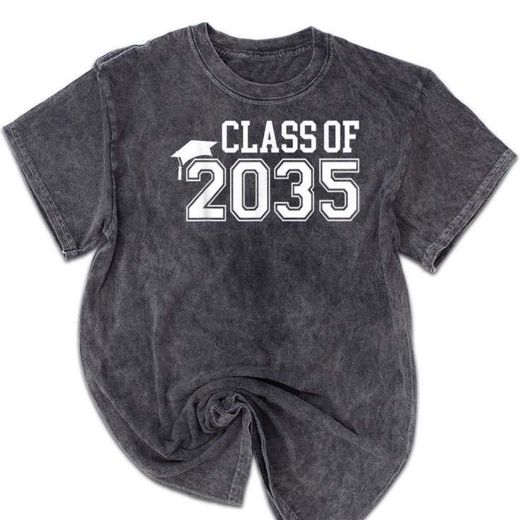Class Of 2035 Graduation First Day Of School Boys Girls Kids Mineral Wash Tshirts