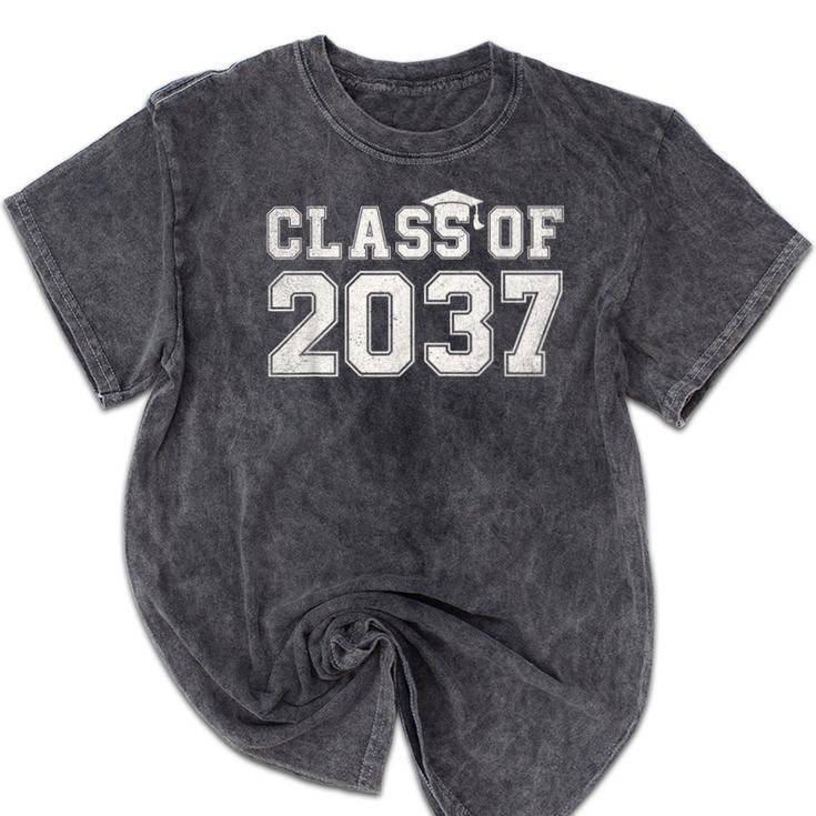 Class Of 2037 Kindergarten To Graduation First Day Of School Mineral Wash Tshirts