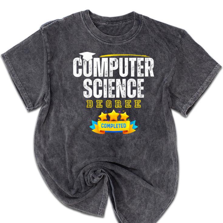 Computer Science Degree Graduation Senior Celebration Grad Mineral Wash Tshirts