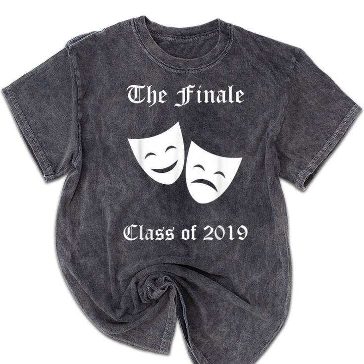 Cool Theater Graduation Tshirt Tragedy And Comedy Masks Mineral Wash Tshirts