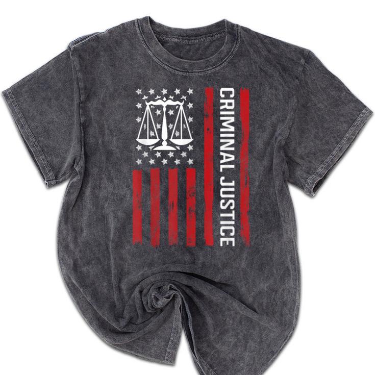 Criminal Justice Major College Student Graduate Graduation Mineral Wash Tshirts
