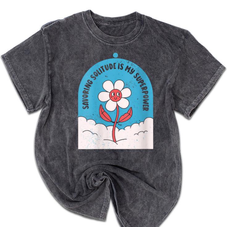 Cute Introvert Shy Teen Anti-Social Inner Strength Mineral Wash Tshirts