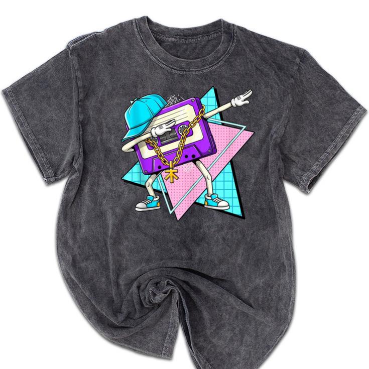 Dabbing Cassette Tape 70s 80s 80s Outfit Nostalgia Mineral Wash Tshirts