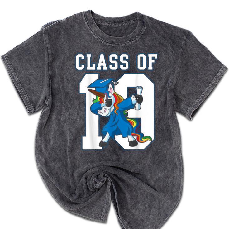 Dabbing Graduation Class Of 2019 Unicorn Shirt Mineral Wash Tshirts